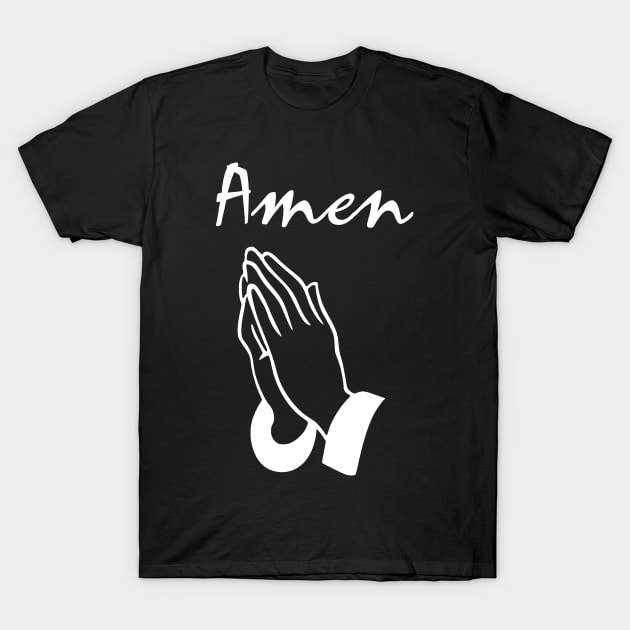 Prayerhands Praying God Amen Religion Christ Jesus tshirt T-Shirt by Anfrato